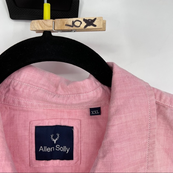 Allen Solly Linen Button Down Shirt Pink - Picture 3 of 6